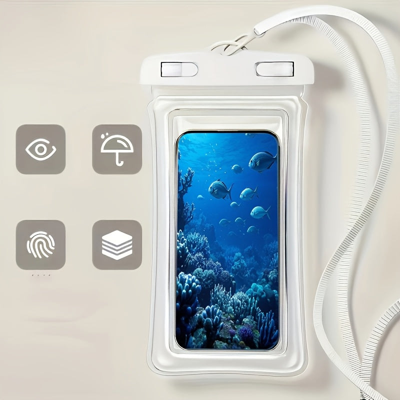 1PSC/2pcs new four-color optional summer waterproof mobile phone bag air hemming thickened mobile phone case waterproof bag, waterproof mobile phone case universal mobile phone of various sizes, suitable for beach cruise trav