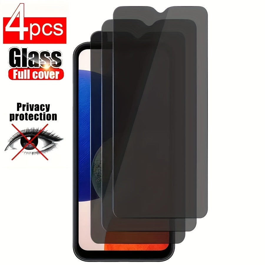 4pcs Privacy Tempered Glass Screen Protector For Samsung S23 S21 S20 FE A15 A14 A13 A12 A24 A23 A22 A25 A34 A35 A54 A55 A53 A52s A51 A71 A73 5G A04 A04S A05 A05S A31 A32 A33 Series