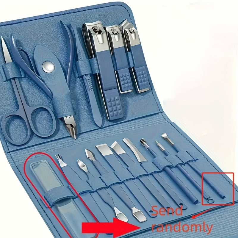 (3 Colours Available) 16pcs Premium Stainless Steel Manicure And Pedicure
