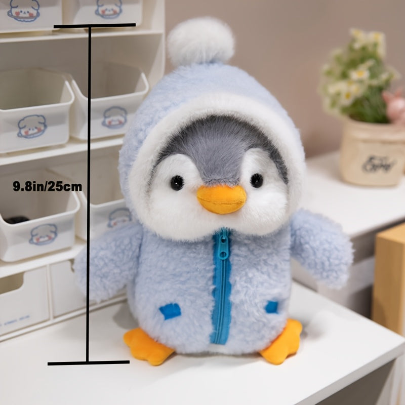 1pc Adorable Penguin Plush Toy with Hat, Soft Polyester Stuffed Animal, Perfect Christmas Gift for Kids