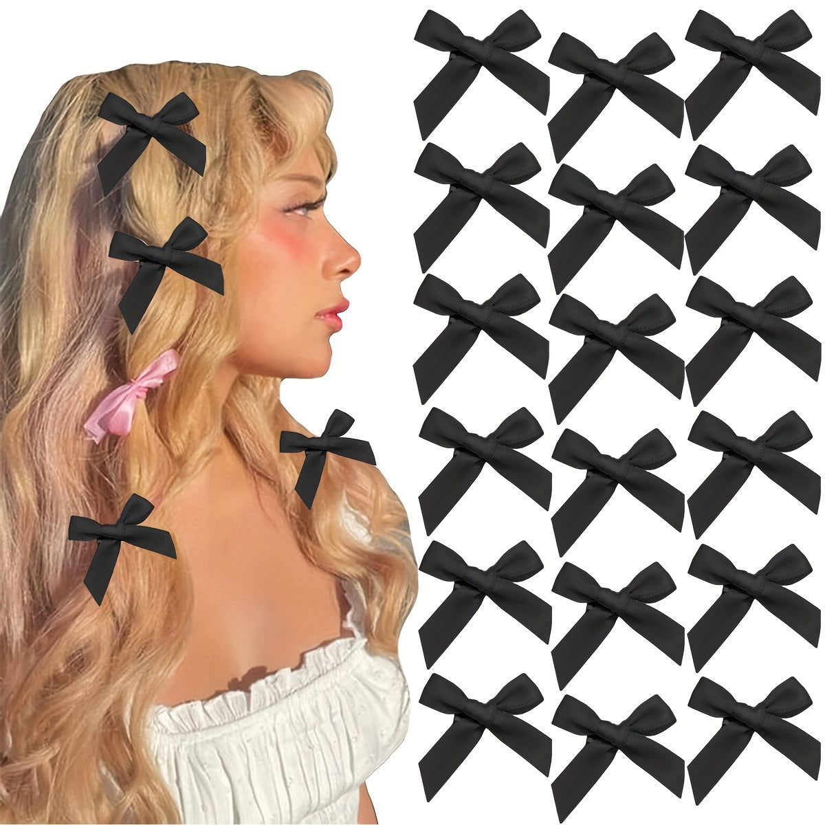 Bow small hairpin ballet girlish style dopamine ribbon tied hair with braided hairpin headdress