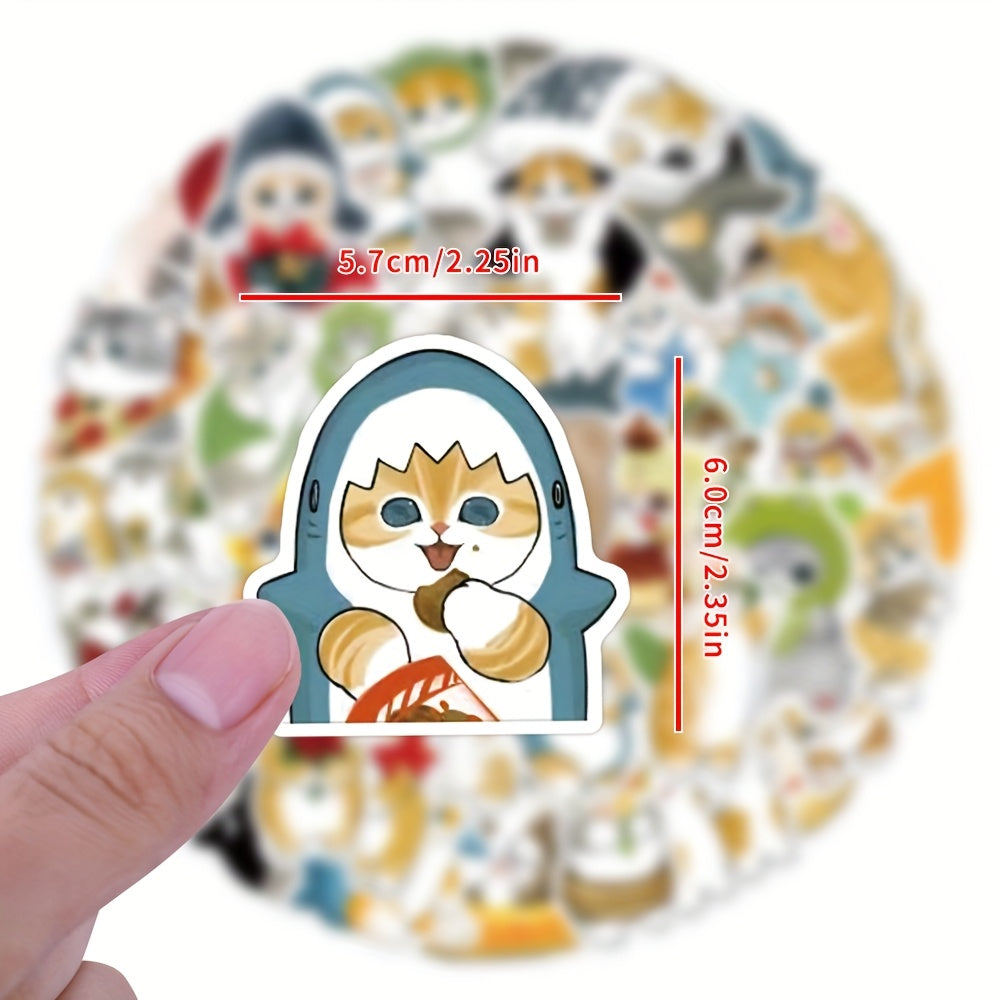 55pcs Mofusand Sticker, for Decorating Stationery, Cup, Mobile Phone, Laptop, Suitcases, Refrigerator, Skateboard, Guitar