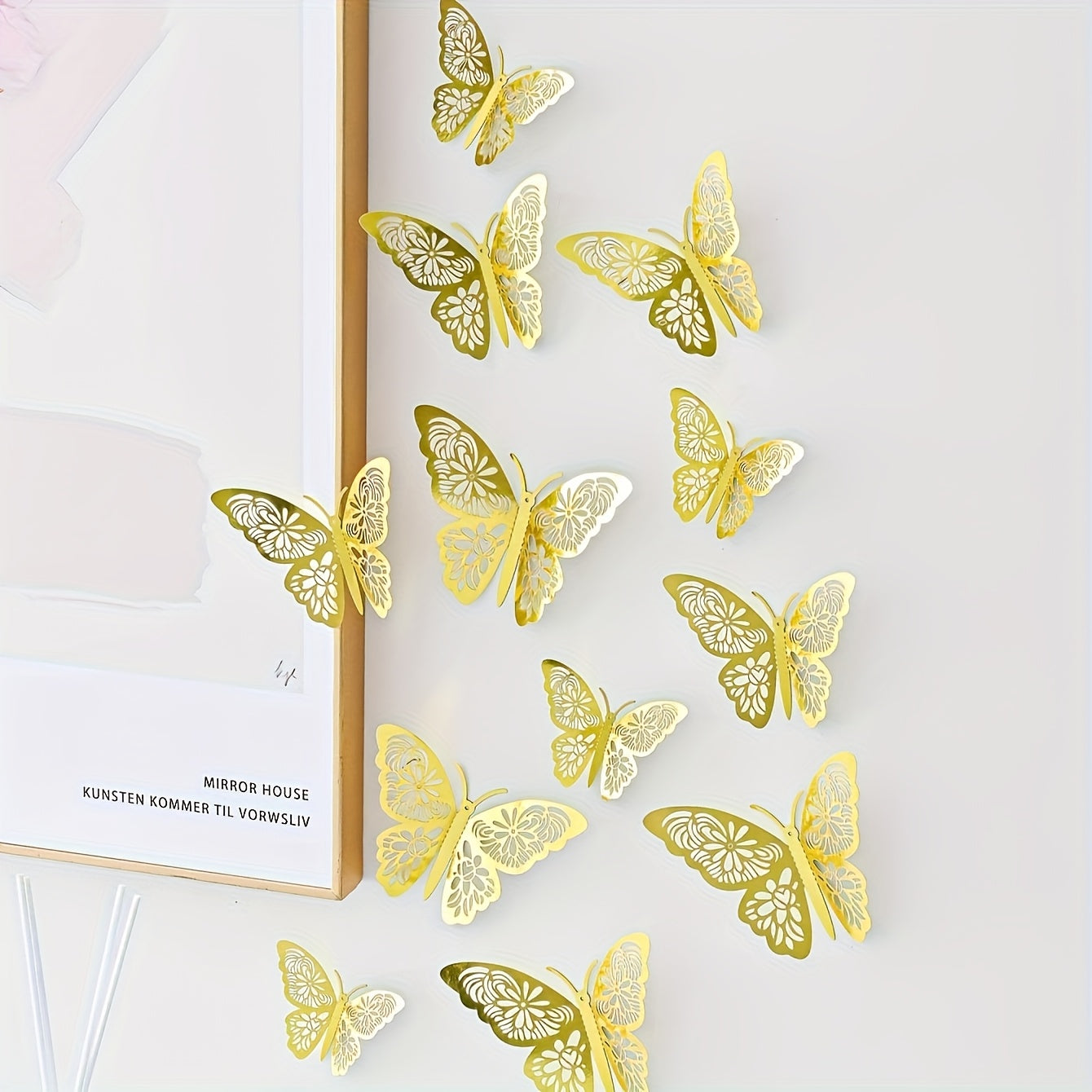 12pcs 3D Butterfly Stickers - Easy Peel & Stick, Removable Decals for Birthday, Wedding, Cake Decor & Outdoor Festivities