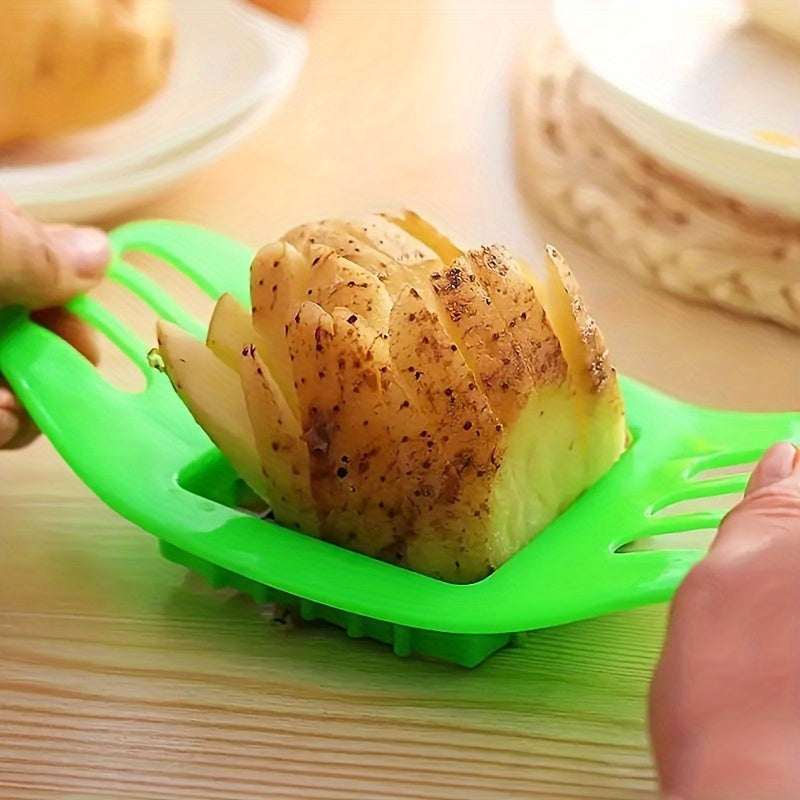 1pc Durable EasySlice Multipurpose Kitchen Slicer - Manual PVC Fruit & Vegetable Dicer, Handheld Potato Cutter for French Fries & Salad Prep, Ideal for Home & Restaurant