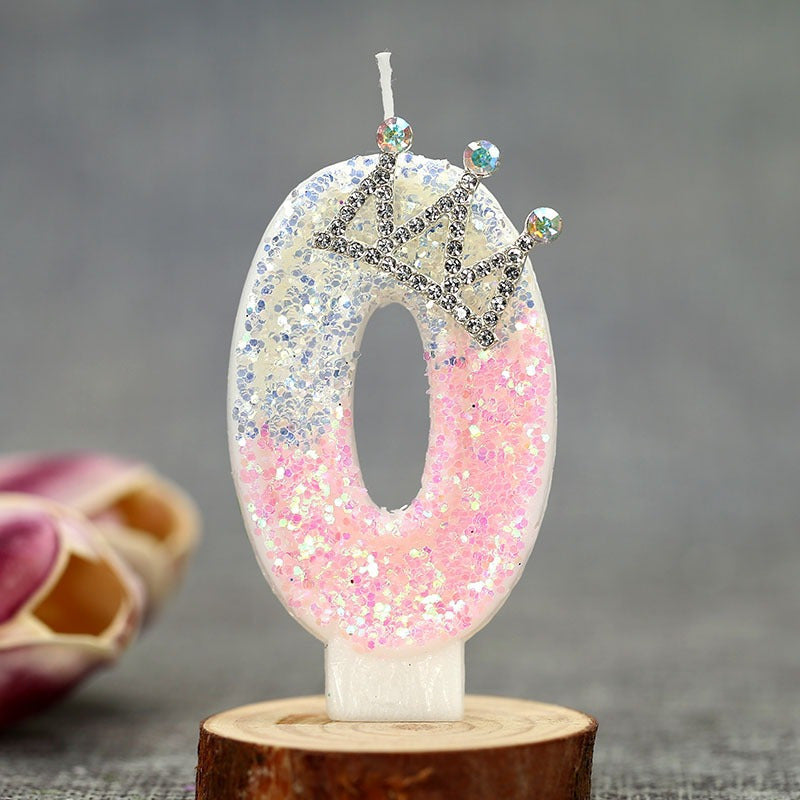 3D Princess Cake Topper Candle, Single Pack Glitter Number Birthday - Paraffin Wax, Single-Wick, Irregular Shape - for Party Decoration Supplies