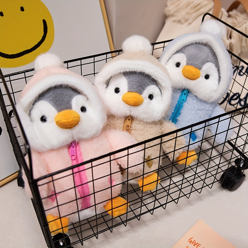 1pc Adorable Penguin Plush Toy with Hat, Soft Polyester Stuffed Animal, Perfect Christmas Gift for Kids