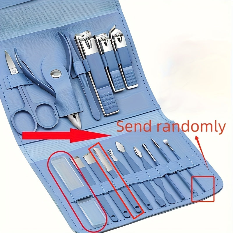 (3 Colours Available) 16pcs Premium Stainless Steel Manicure And Pedicure