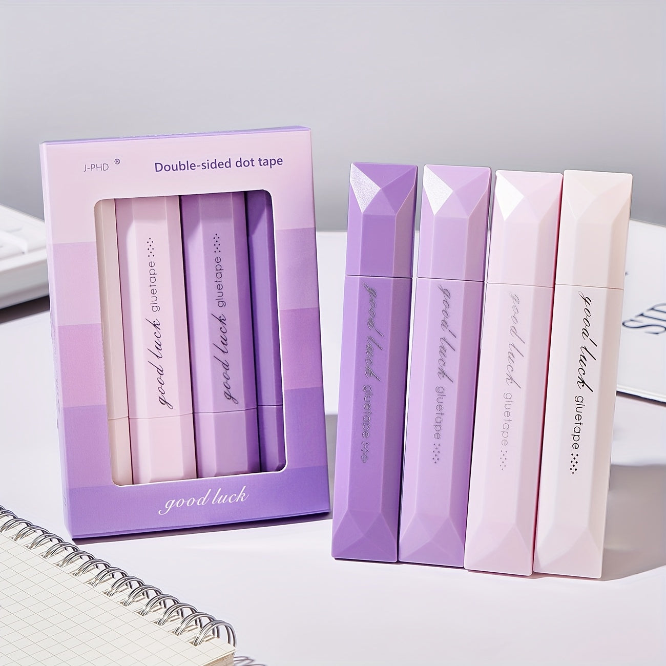 4pcs 360° Rotating Double-Sided Dot Glue pen Tape