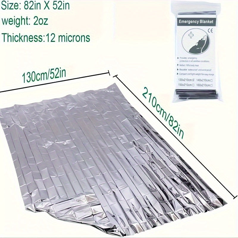 90% Heat Retention Thermal Blankets - Ultimate Survival Kit: 10-Pack, 52"" X 82"" - Essential Outdoor Gear