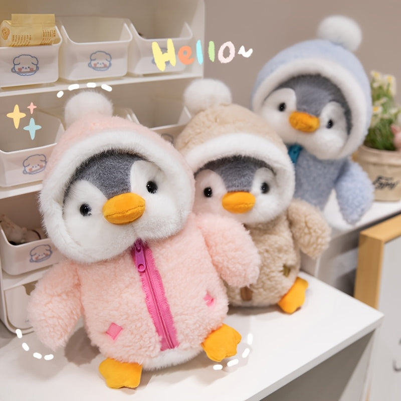 1pc Adorable Penguin Plush Toy with Hat, Soft Polyester Stuffed Animal, Perfect Christmas Gift for Kids