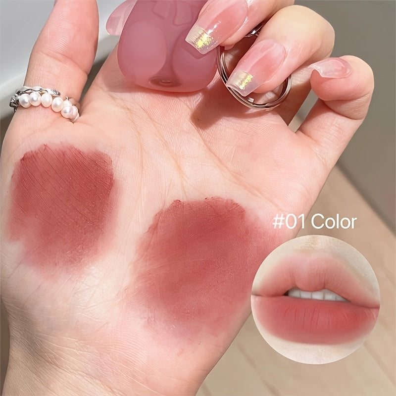 Six-color Bear Lip Glaze - Moisturizing, Matte, Waterproof, Long-lasting, Easy to Apply, Dark Red, Pink, Gift for Couples, Girlfriend
