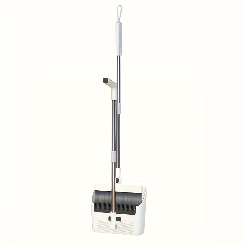 3-in-1 Combo Set with Stainless Steel Handle - Heavy-Duty Indoor/Outdoor Broom and Dustpan, Ideal for Home, Office, School, Dorm, Bedroom, Living Room, Kitchen Cleaning, 180cm/71inch User Comfort, Office Cleaning Essentials|M