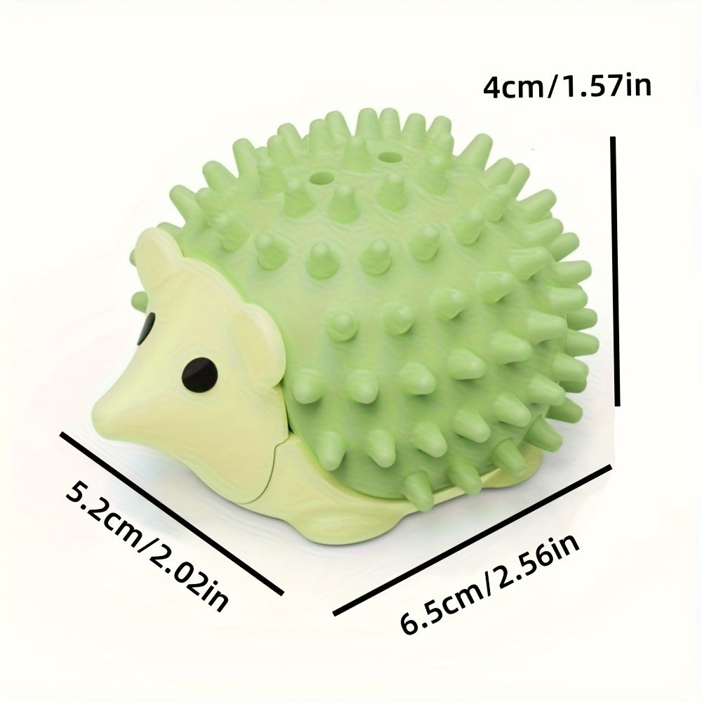 1pc Hedgehog-Shaped Cat Teaser Toy with Durable Scratching Board - Fun Licking & Relaxing Interactive Pet Product for Kittens, Beige, Green, and Light Brown Designs, Plastic Material, No Batteries Needed, Cat Entertainment To