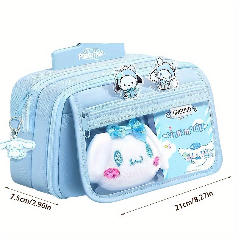 Sanrio Large 9-Layer Spacious Purple Kurumi Blue Artificial Jade Pencil Case