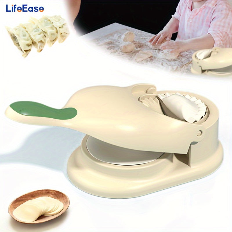 2-in-1 Easy Dumpling Maker - Manual DIY Press for Perfect Dumplings & Tortillas, Ideal for Holidays & Family Gatherings, Durable Polypropylene, Food-Safe Kitchen Essential