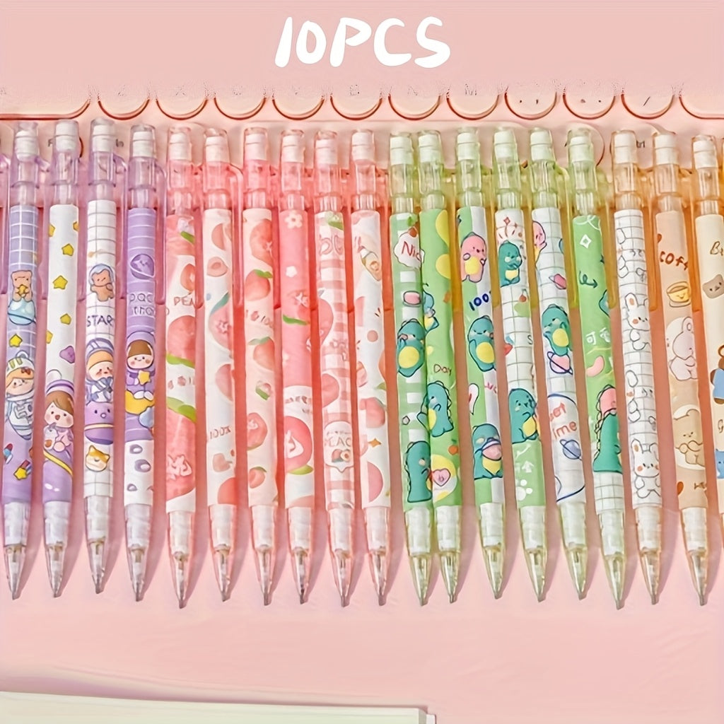 5/10 Random Automatic Pencils, 0.5mm, Various Colors & Patterns - Write Smoothly, No Need to Sharpen, Lightweight & Durable Plastic, Perfect for School & Office Supplies, Stationer