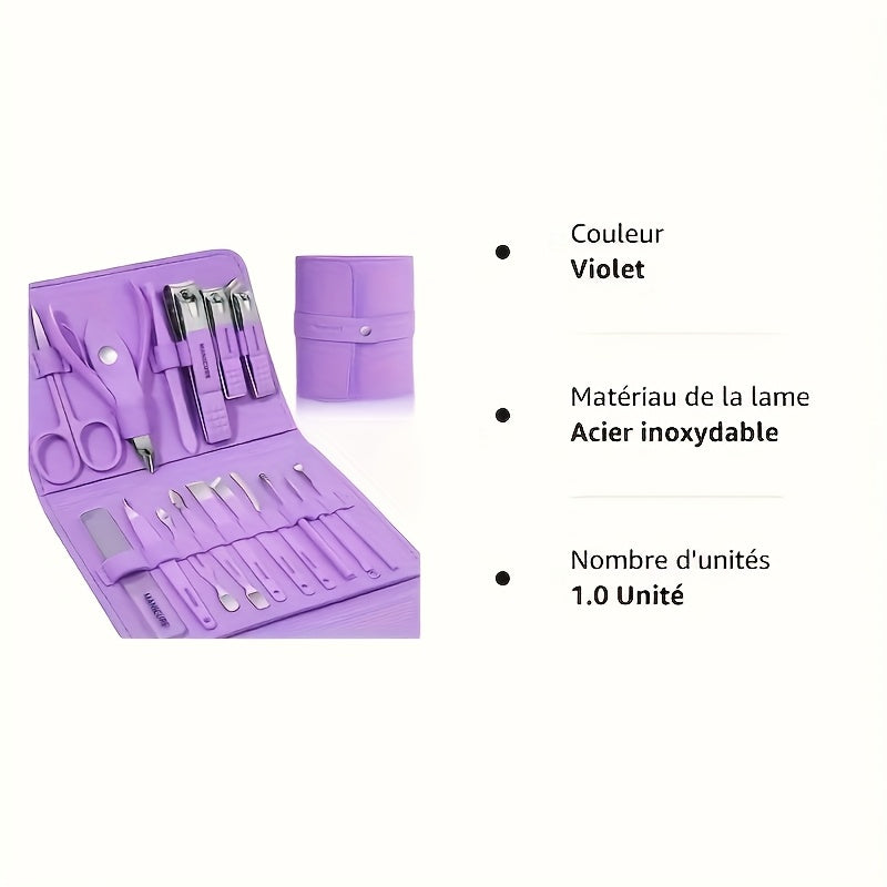 (3 Colours Available) 16pcs Premium Stainless Steel Manicure And Pedicure