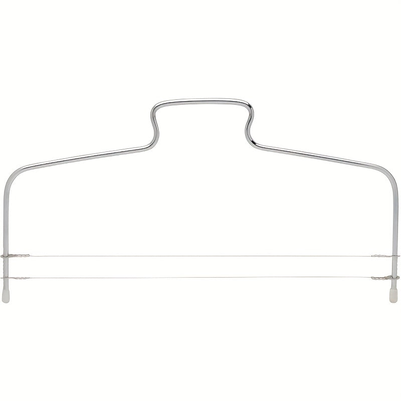 1pc Stainless Steel Bow Shaped Cake Cutter - Single and Double Line Slicer, Food Grade, Rust-Resistant, Easy to Clean, Baking Essential, Kitchen Gadget, and Accessory