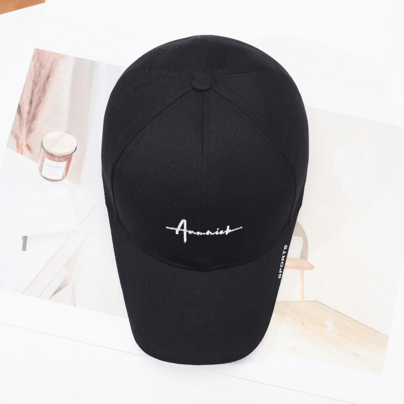 1pc Adjustable Snapback Baseball Cap - Black, Comfortable Fit for All Head Sizes, Stylish & Versatile, Polyester Material, Sports Cap|Sleek Black Cap|Adjustable Fit