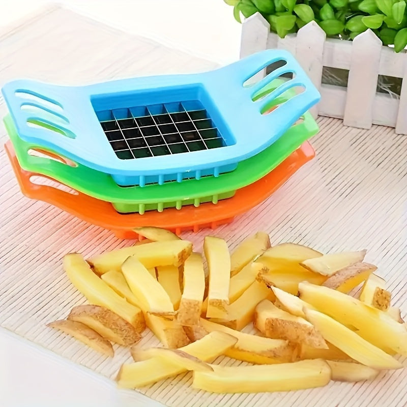 1pc Durable EasySlice Multipurpose Kitchen Slicer - Manual PVC Fruit & Vegetable Dicer, Handheld Potato Cutter for French Fries & Salad Prep, Ideal for Home & Restaurant