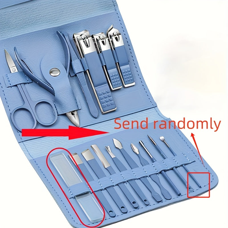 (3 Colours Available) 16pcs Premium Stainless Steel Manicure And Pedicure