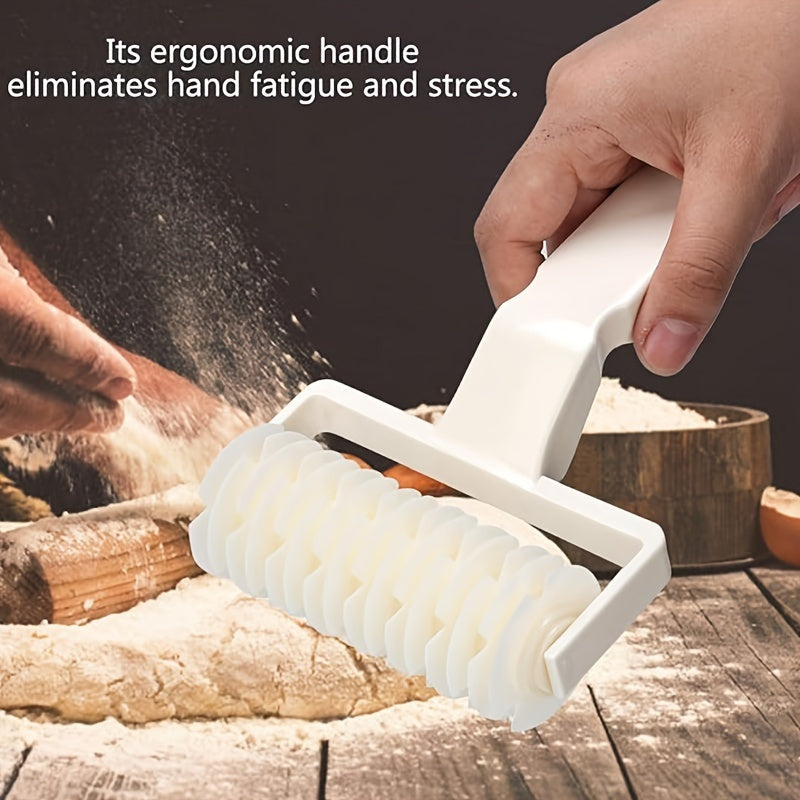 1pc Premium Plastic Dough Roller and Cutter with Biscuit and Pizza Wire Cutter and Rolling Pin, Ideal for Homemade Cookies and Pizzas, Baking Tools