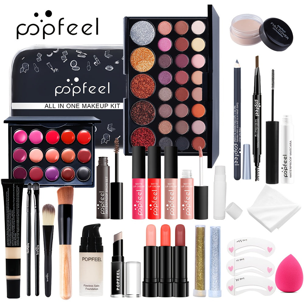 POPFEEL Eyeshadow Makeup Kit: Complete Set for Beginners,