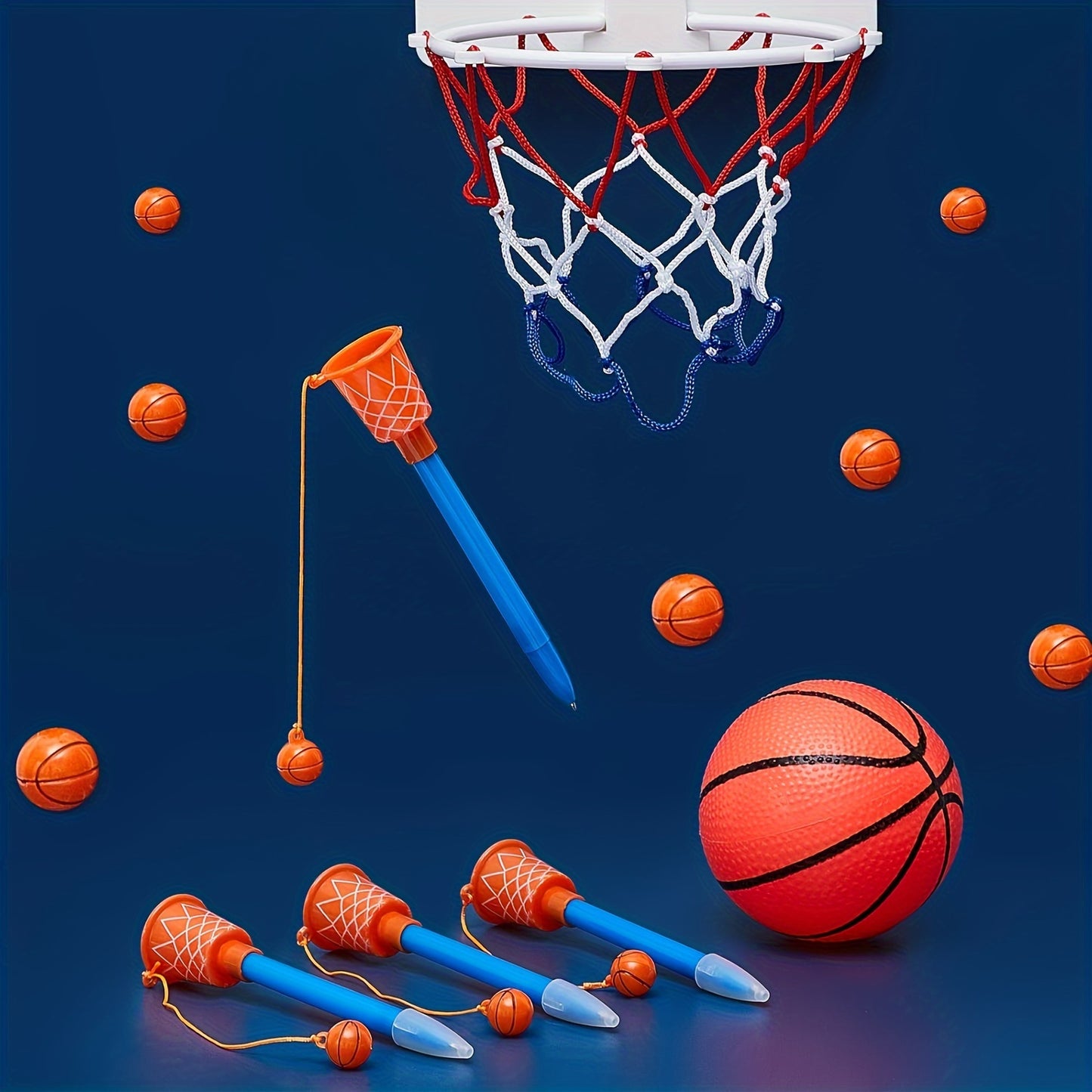 1pc/2pcs Basketball Pens - Plastic Sports Themed Pen with Click-off Cap, Medium Point, Round Body Shape