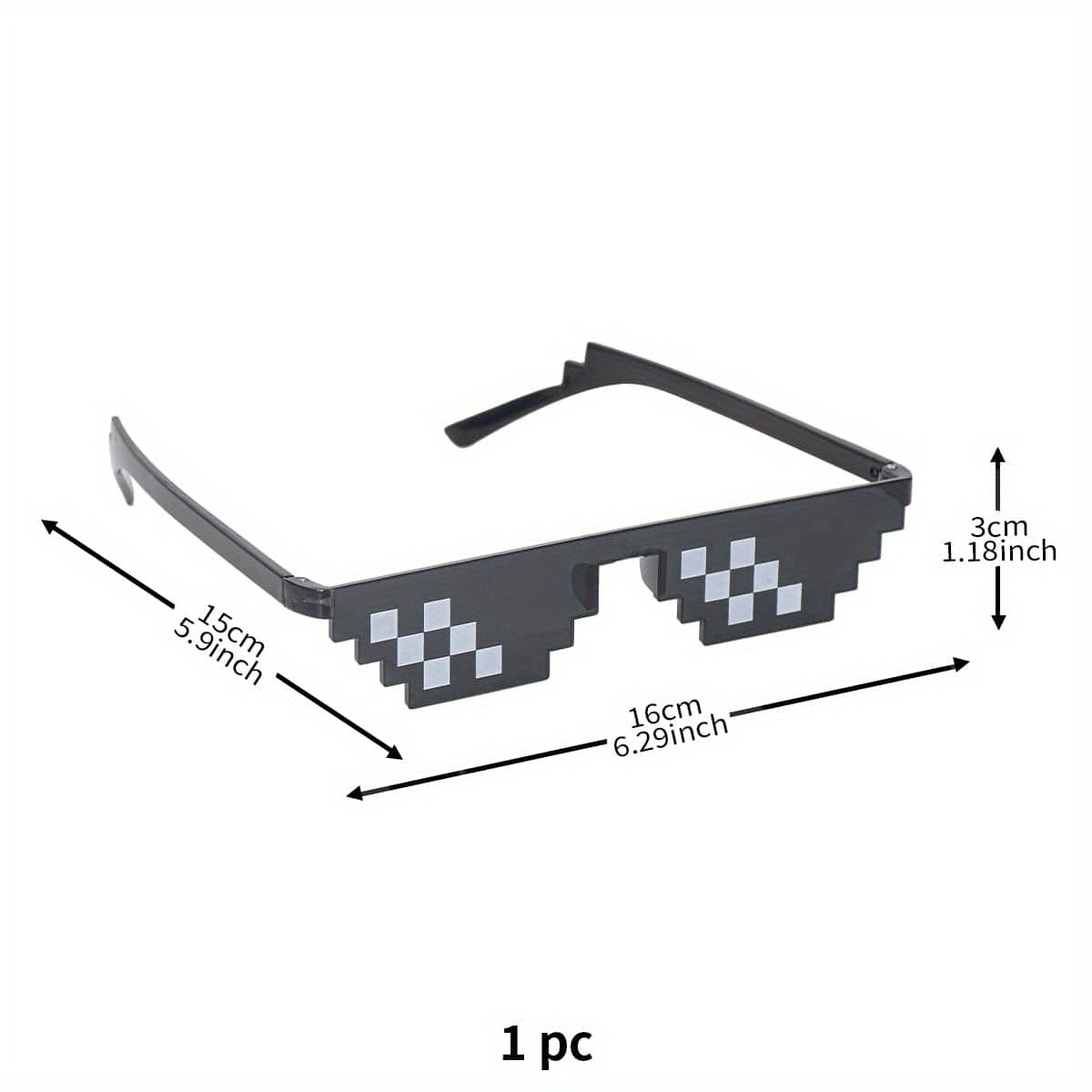 1pc Pink Pixel Mosaic Party Glasses - Fun Anime-Inspired Photo Prop, Durable Plastic, Ideal for Graduations, Celebrations & General Parties, Festive Accessories|Anime Style Glasses|Durable Plastic Frames