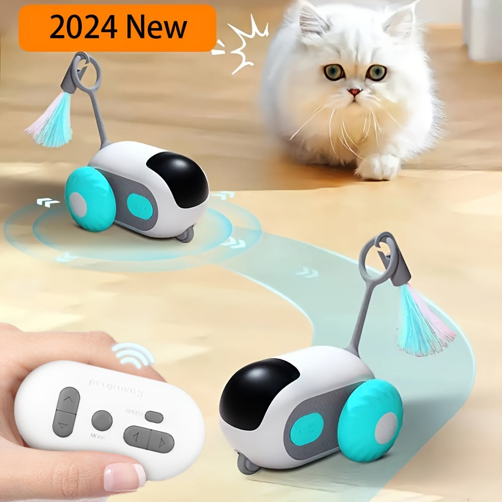 Remote Control/ Autopilot Dual-mode Teasing Cat Toy Electric Car, Teasing Cat Stick, Pet Supplies