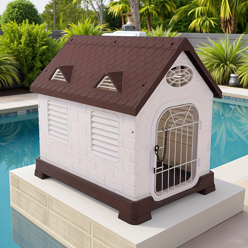 1pc Pet House Dog House Sun and Rainproof Indoor Outdoor Kennel Detachable Luxury Villa for Dogs Suitable for All Seasons