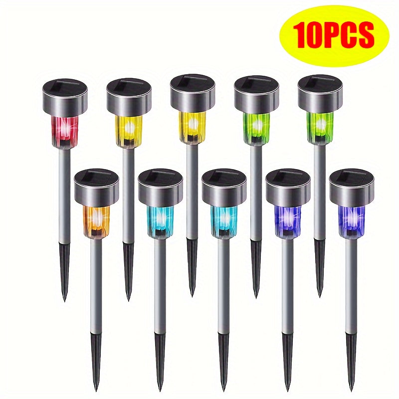 10pcs Solar LED Pathway Lights for Outdoors