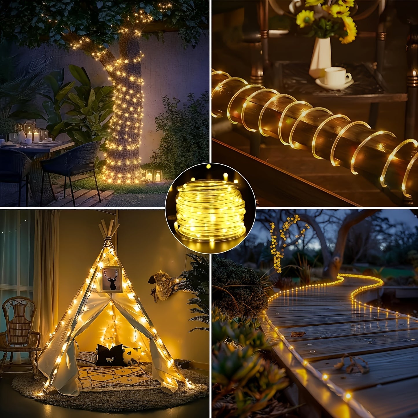 1pc Solar Tube String Light 8 Kinds Of Outdoor for Garden Decorative Lights, Weddings, Parties, Christmas Trees, Christmas,Thanksgiving,Halloween Holiday Decorative Lighting