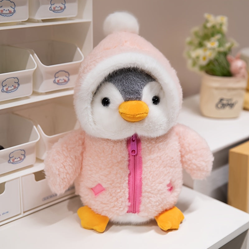 1pc Adorable Penguin Plush Toy with Hat, Soft Polyester Stuffed Animal, Perfect Christmas Gift for Kids