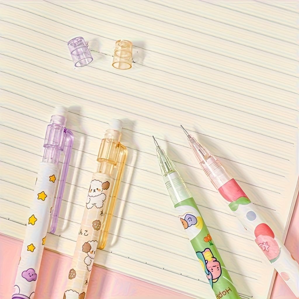 5/10 Random Automatic Pencils, 0.5mm, Various Colors & Patterns - Write Smoothly, No Need to Sharpen, Lightweight & Durable Plastic, Perfect for School & Office Supplies, Stationer