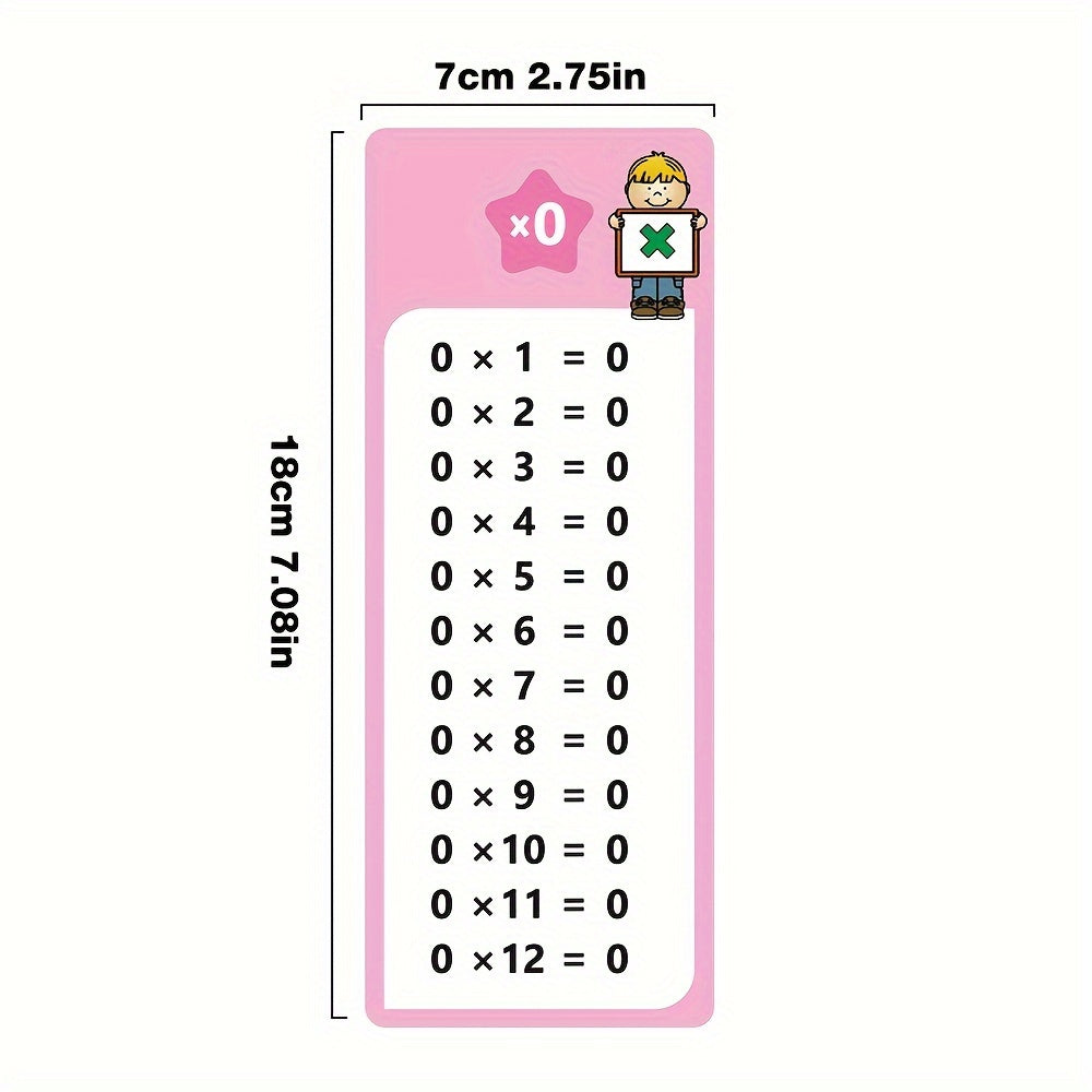 14pcs Multiplication Flash Card Set | Self-Check & Scoring, Includes Storage Ring, Dry Erase Markers | Ideal for Classroom & Home Learning, Perfect Gift for Students
