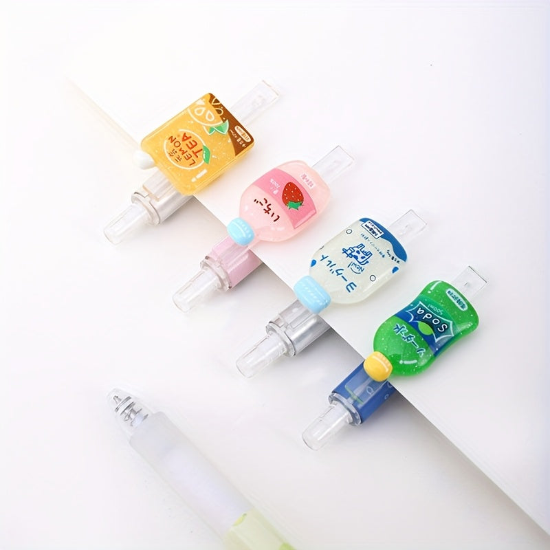 3-Pack Drink-Themed Click Gel Pens - Soda Bottle Styled Retractable Pens with Quick-Dry Ink, Smooth Writing for Office, School & Kawaii Stationery Lovers
