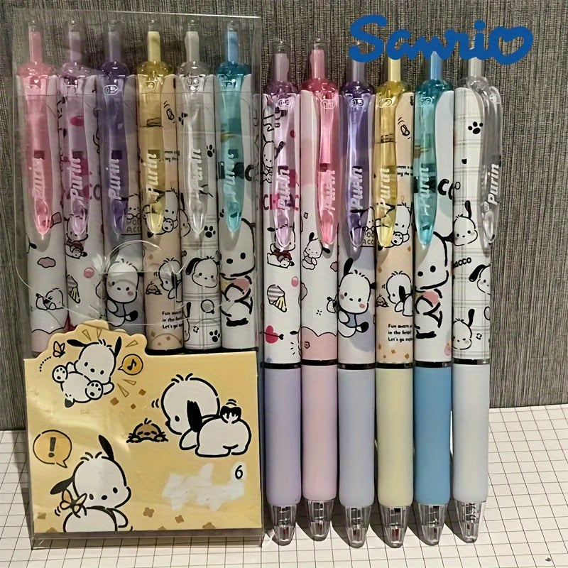 6pcs Sanrio Family High-Value KT Press Ballpoint Pen