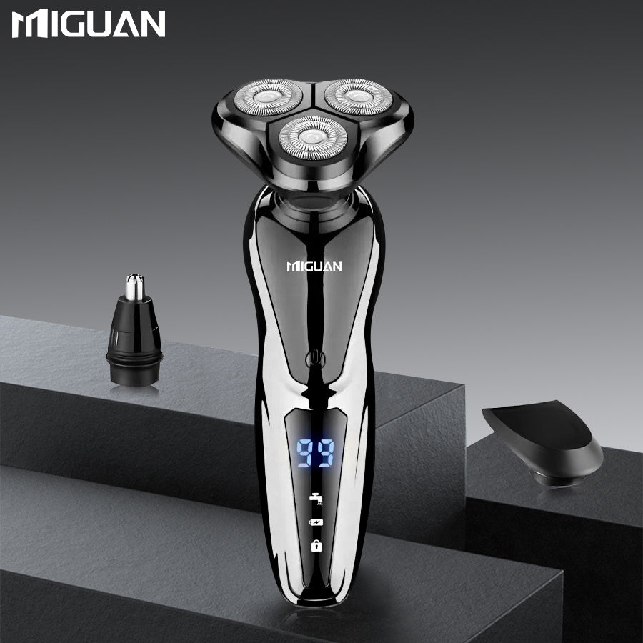 Multi-Function 3-in-1 Electric Grooming Kit-Shaver, Nose Trimmer & Sideburn Razor.