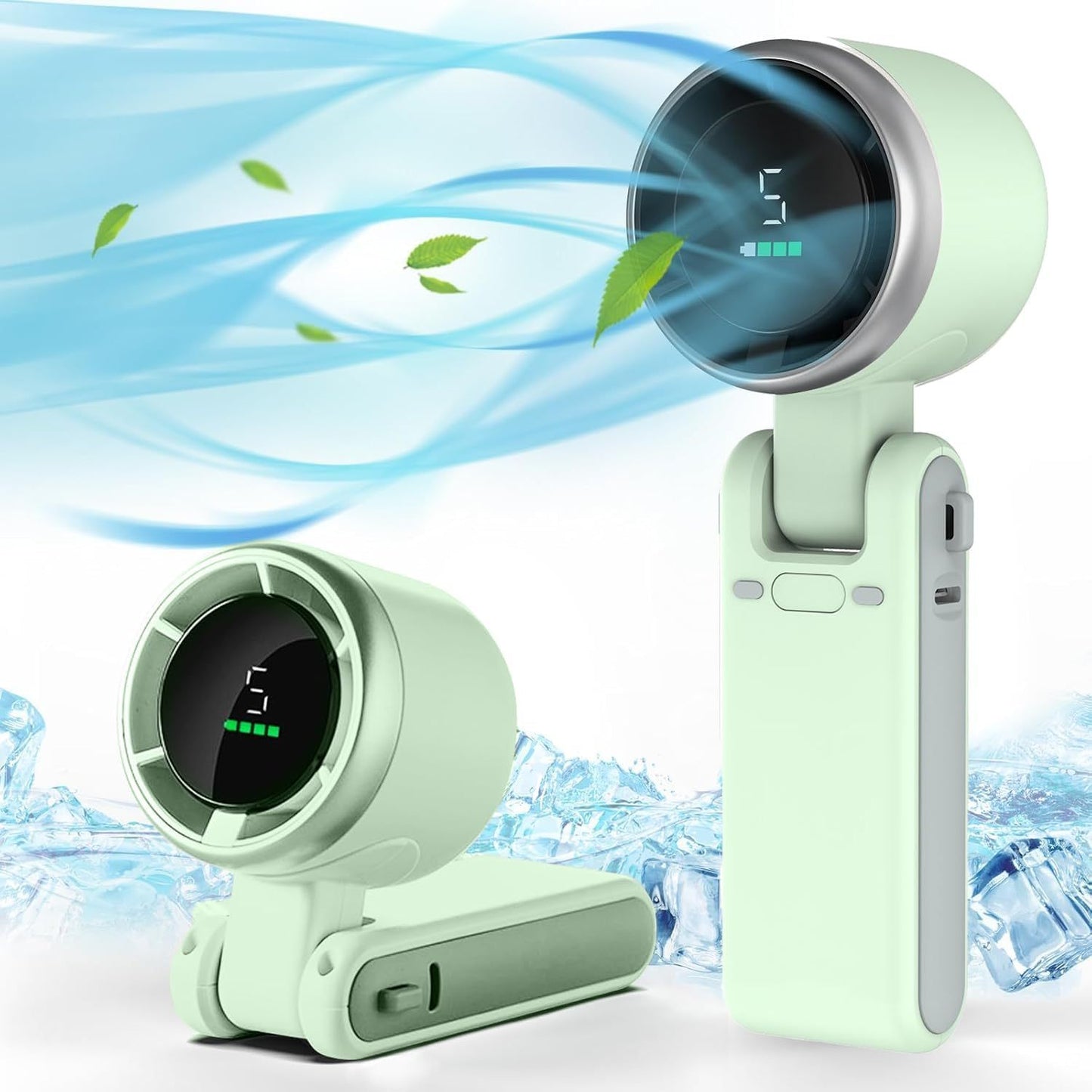 3-in-1 Portable Turbine Fan, 5 Speeds, 3600mAh Rechargeable Lithium Battery | USB Chargable, Pocket Fan for Travel, Outdoor & Indoor Use - Handheld, Desk Fan, Neck Fan, Travel Fan | Modern Aesthetic, Dur