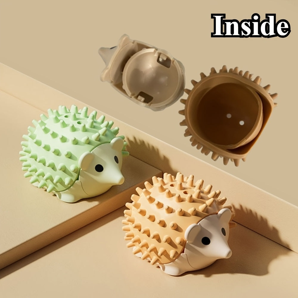 1pc Hedgehog-Shaped Cat Teaser Toy with Durable Scratching Board - Fun Licking & Relaxing Interactive Pet Product for Kittens, Beige, Green, and Light Brown Designs, Plastic Material, No Batteries Needed, Cat Entertainment To
