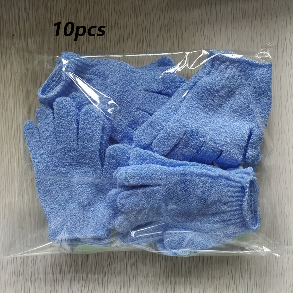 10pcs Exfoliating Shower Gloves, Mix And Match Multicolor,