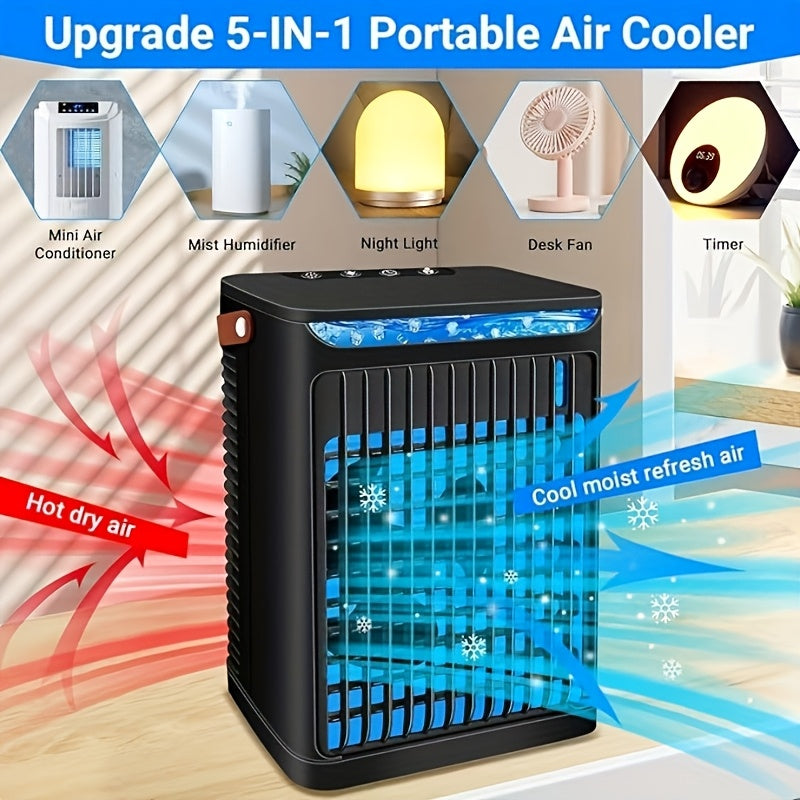 Ultra-Large Portable USB Bladeless Fan | Large Capacity Battery, Standable and Wall-Mounted Options, LED Display for Power and Speed with Lighting, Ideal for Travel, Outdoor Activities, and Office Use