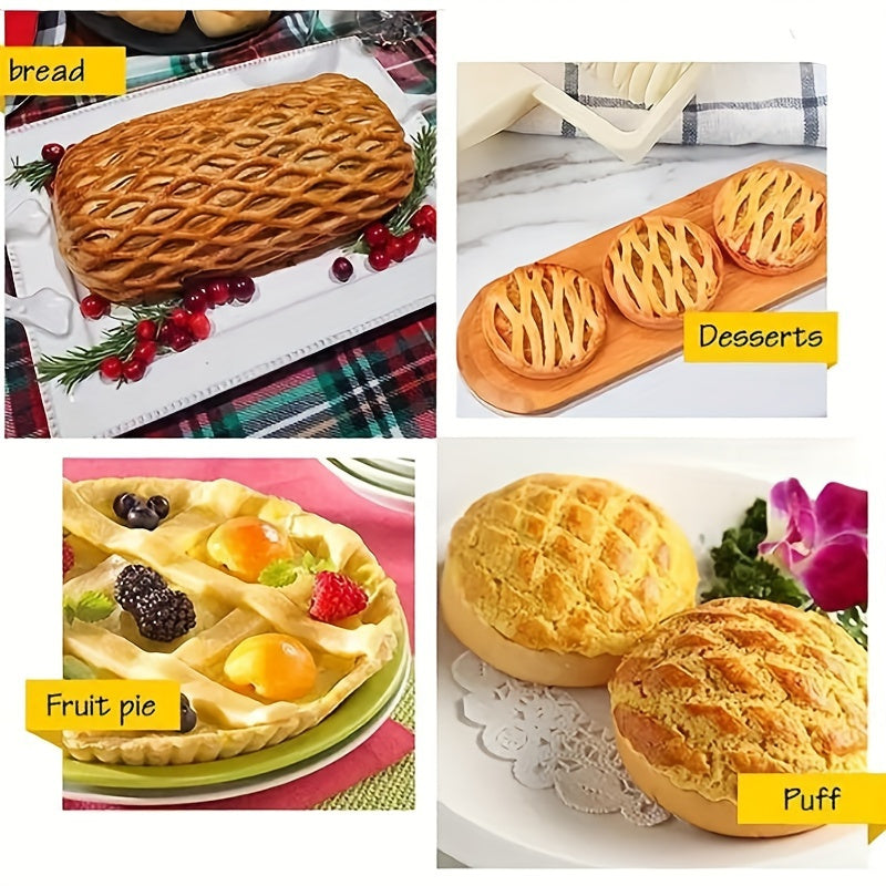 1pc Premium Plastic Dough Roller and Cutter with Biscuit and Pizza Wire Cutter and Rolling Pin, Ideal for Homemade Cookies and Pizzas, Baking Tools