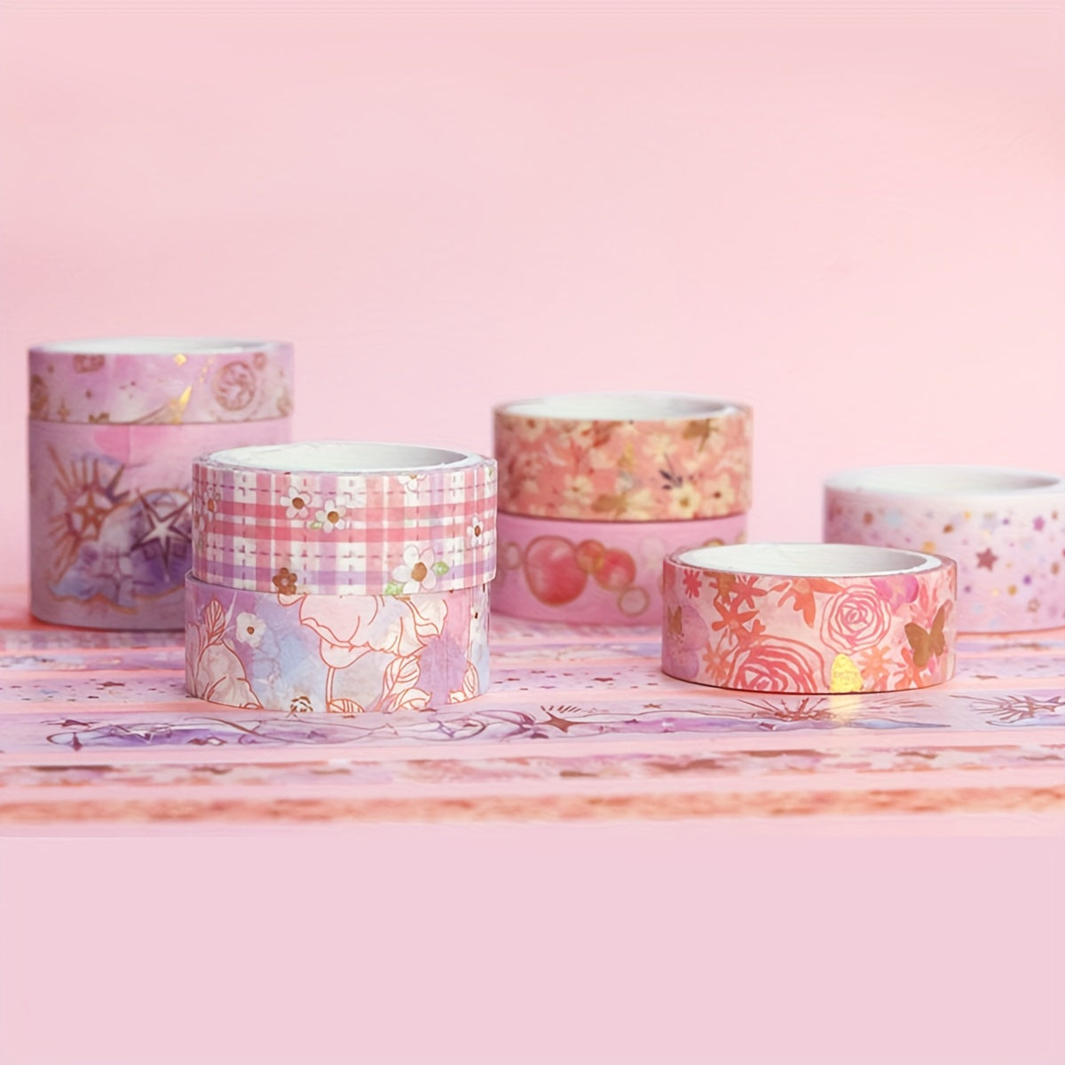 9 Rolls Golden Foil Washi Tape Set