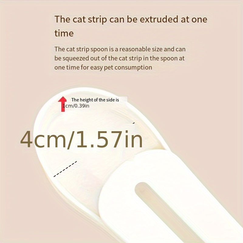 1pc WhiskerWonders Cat Treat Feeding Spoon, Plastic Pet Food Pusher for Cats, Easy-to-Use Lickable Stick Dispenser for Feline Snacks, Cat Food Spoon
