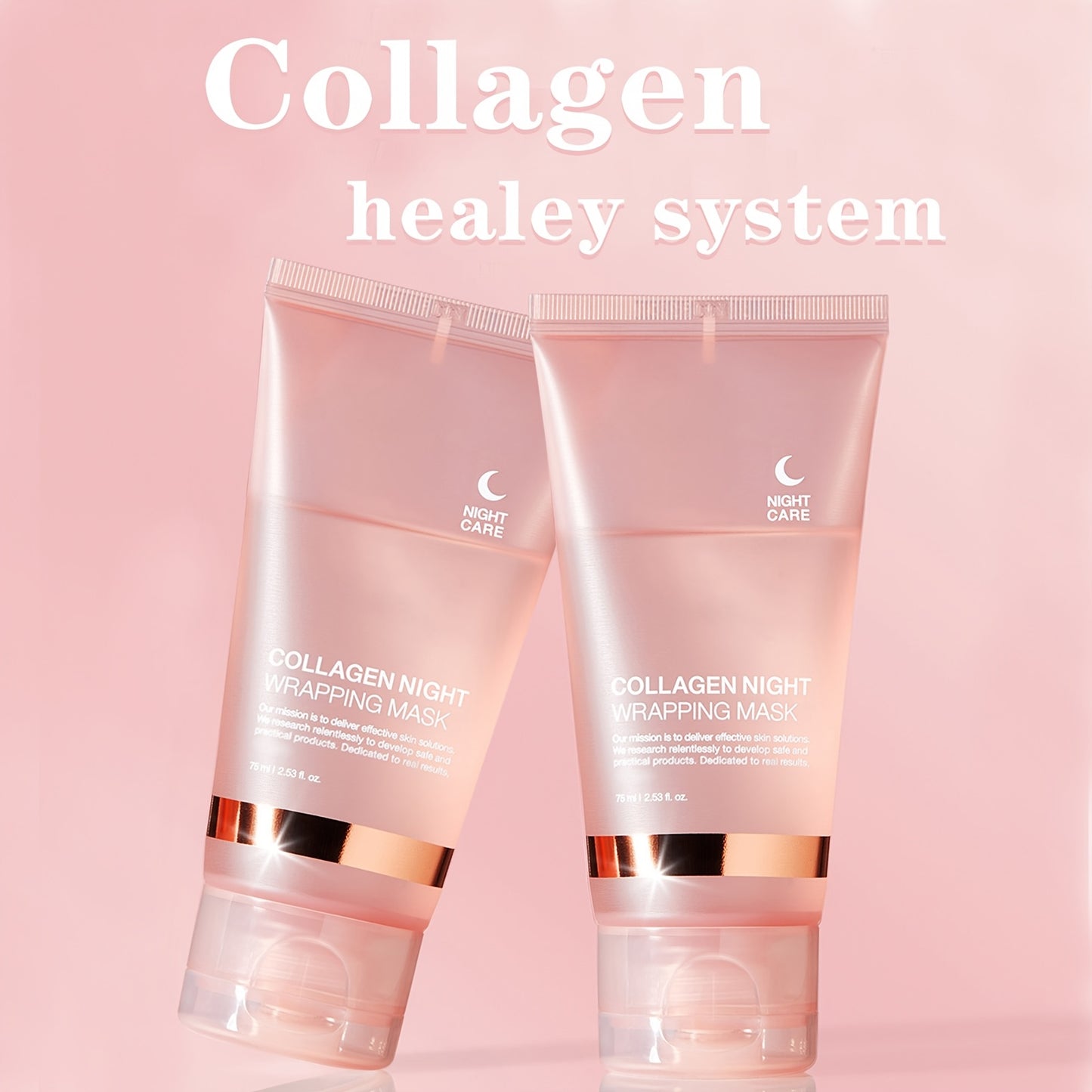 1pc/2pcs Collagen Night Hydrating Mask, Contains Salicylic Acid, Urea and Niacinamide, Improves Pores, Moisturizes and Enhances Elasticity, Makes Skin Look Younger-75ml