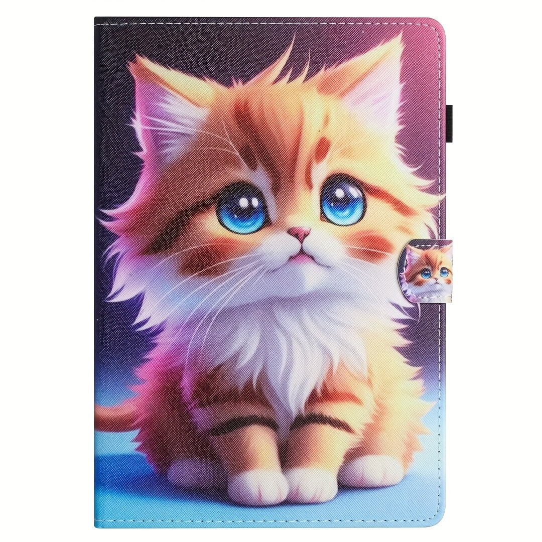 Faux Leather 10.1-Inch Universal Tablet Case - Magnetic Closure, Portable Folding Stand Folio for 9.6-10.5" Android/iOS/Windows Tablets - Card Reader Slot, Travel-Friendly