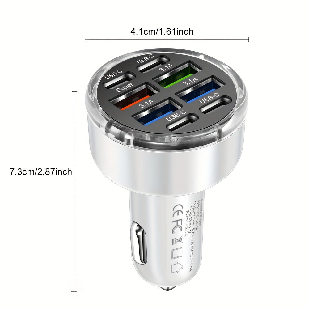 8-in-1 Car Charger with QC3.0 & PD