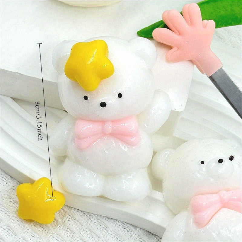 Soft Taba Toy, Magic Star Bear Cute Creamy High-End Sensory Toy, Suitable as Relaxation Toy, Safe TPR Material, Excellent Companion for Relaxation, Birthday/Party/Festival Gift
